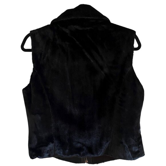 Danier Faux Fur Black Vest Sz M - Picture 2 of 6